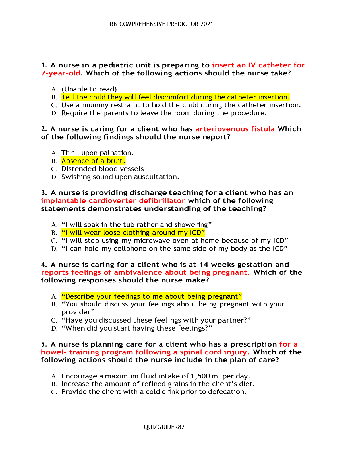 Preview image for RN Comprehensive Predictor 2022 Form A2.